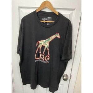 LRG Black Graphic T-Shirt with Camo Giraffe Design